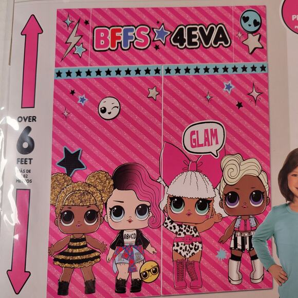LOL Surprise Scene Setter Wall Kit Party Decor 5 Pc Set Over 6 ' Tall Backdrop - Picture 5 of 11